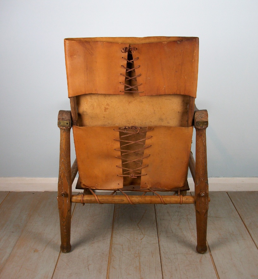 	English Oak Military Roorkhee Campaign Chair